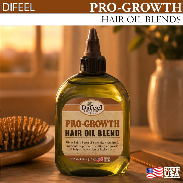 Difeel Pro-Growth Hair Oil Blend 7.1 oz. - Deluxe 2-PC Gift Set