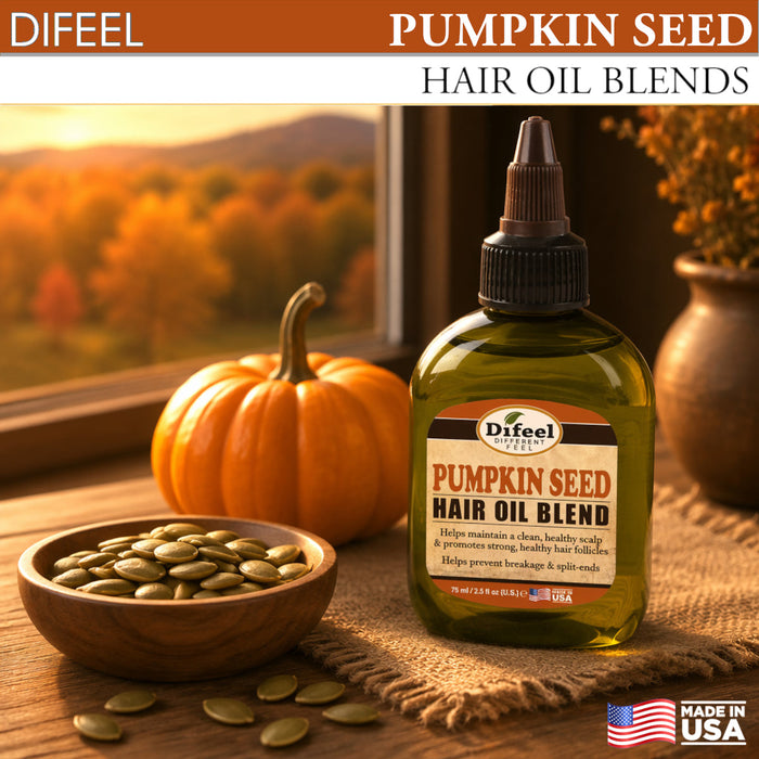 Difeel Pumpkin Seed Hair Oil Blend - Travel Size 2.5 oz. (PACK OF 2)