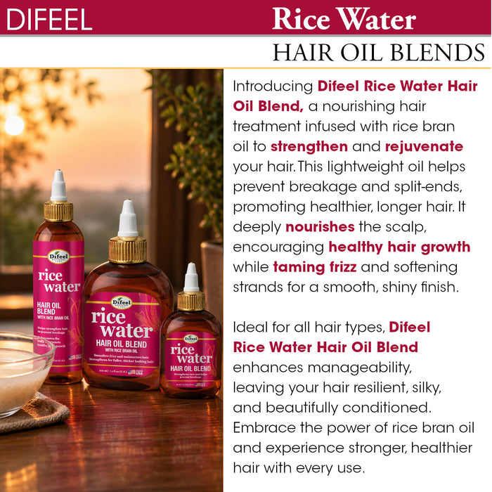 Difeel Rice Water Hair Oil Blend 8 oz.