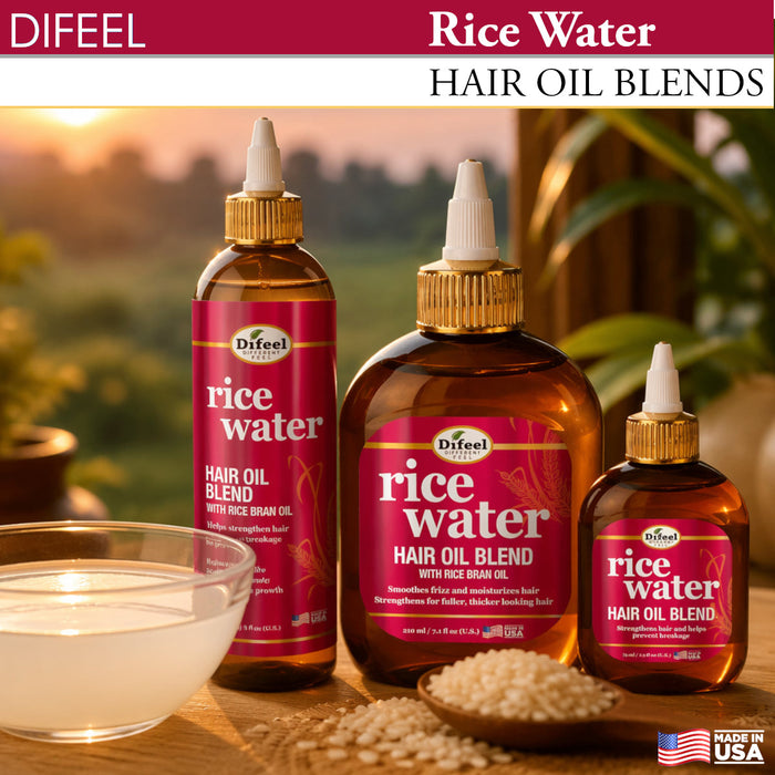 Difeel Rice Water Hair Oil Blend 8 oz.