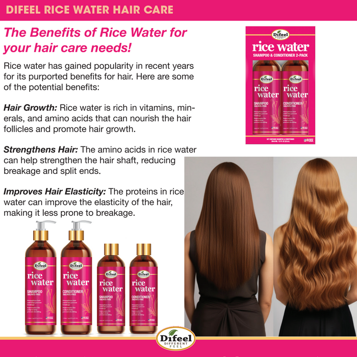 Difeel Rice Water Hair Oil Blend 8 oz.