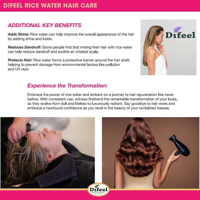 Difeel Rice Water Hair Oil Blend 8 oz.