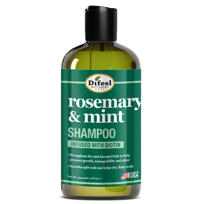 Difeel Rosemary and Mint Hair Strengthening Shampoo with Biotin 12 oz.