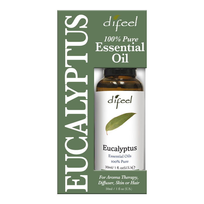 Difeel 100% Pure Essential Oil -Eucalyptus Oil, Boxed 1 oz.