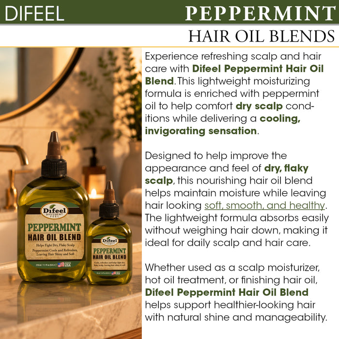 Difeel Mega Care Peppermint Oil Hair Oil Blend 1.4 oz. (PACK OF 2)