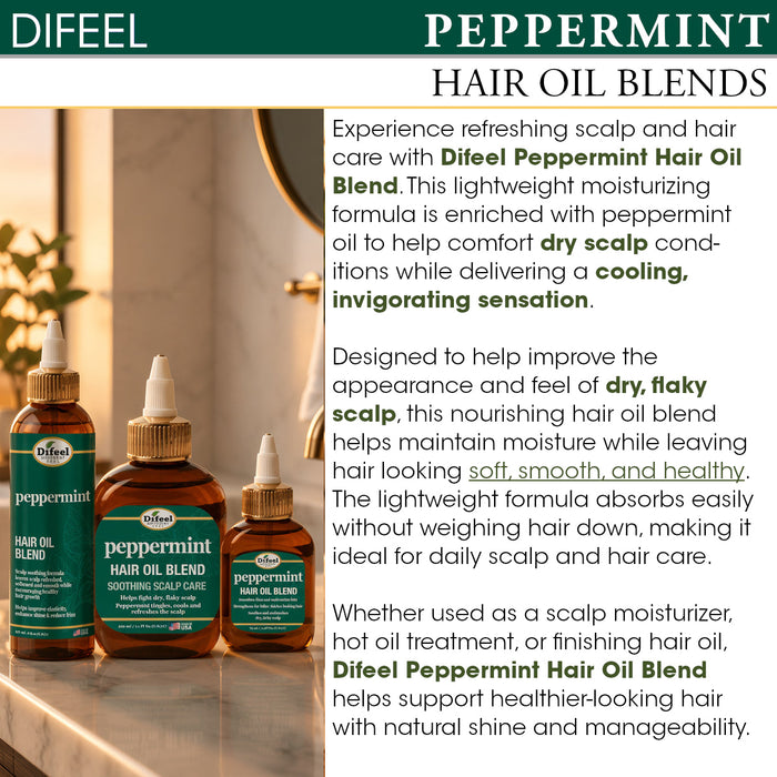 Difeel Peppermint Scalp Care Hair Oil Blend 7.1 oz. (PACK OF 4)