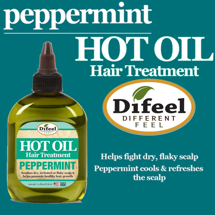 Difeel Peppermint Hot Oil Treatment 7.1 oz. - Deluxe 2-PC Gift Set