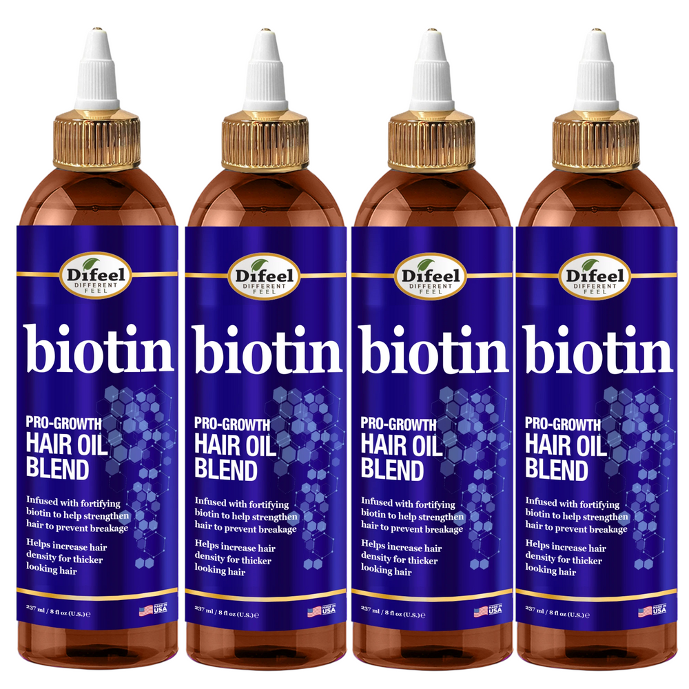 Difeel Biotin Pro-Growth Hair Oil Blend 8 oz. (PACK OF 4)