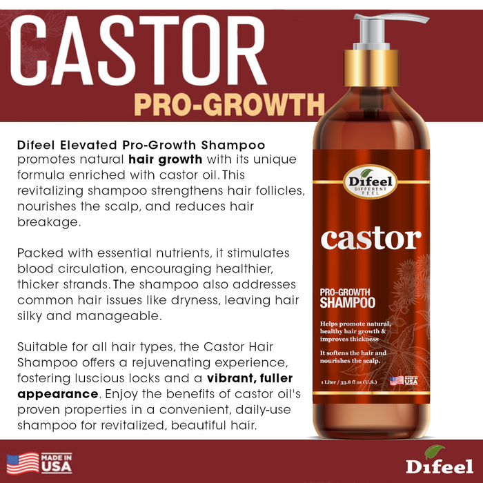 Difeel Elevated Castor Pro-Growth Shampoo 33 oz.