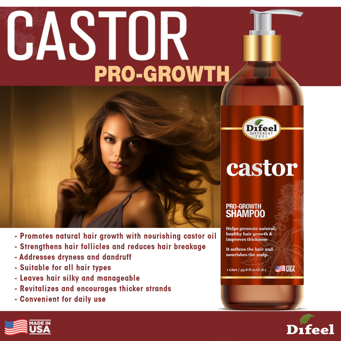 Difeel Elevated Castor Pro-Growth Shampoo 33 oz.