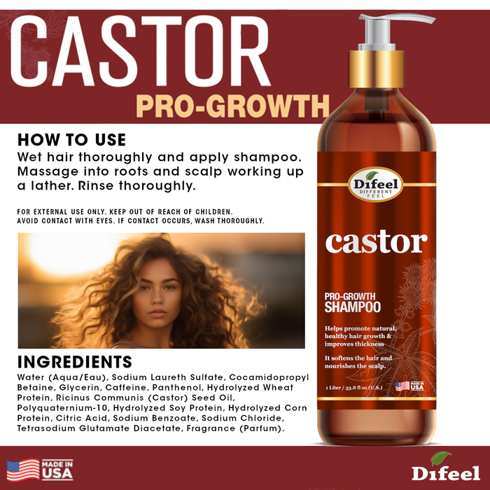 Difeel Elevated Castor Pro-Growth Shampoo 33 oz.