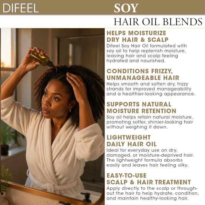 Difeel Soy Hair Oil Blend - Travel Size 2.5 oz. (PACK OF 2)