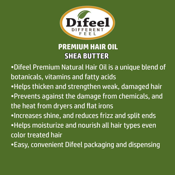 Difeel Premium Natural Hair Oil - Shea Butter 2.5 oz.