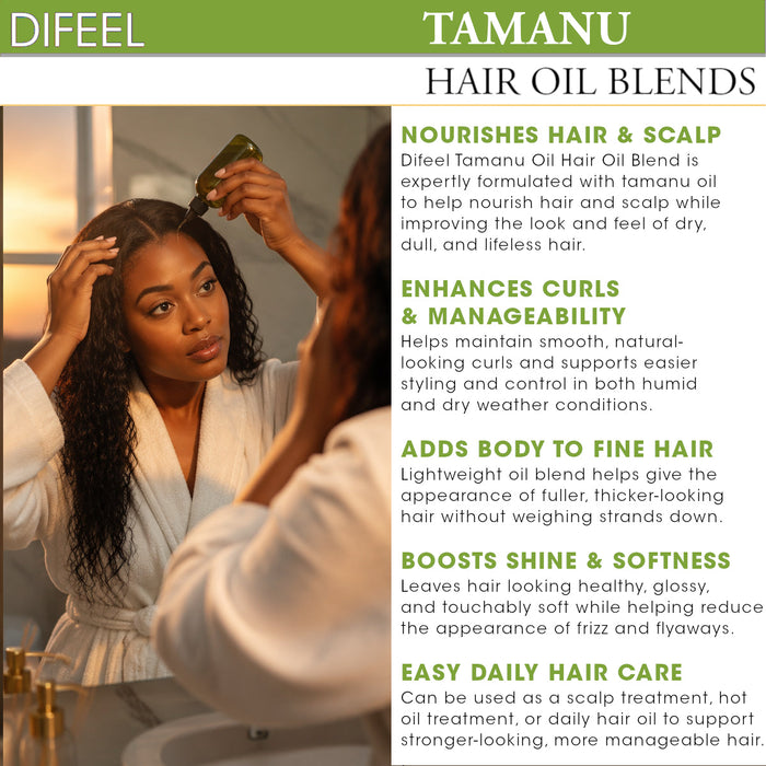Difeel Tamanu Oil Hair Oil Blend  2.5 oz. (PACK OF 2)