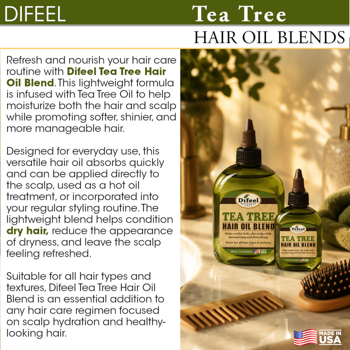 Difeel Tea Tree Hair Oil Blend 7.1 Ounces