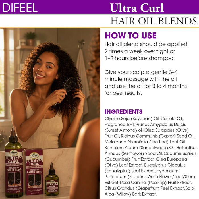 Difeel Ultra Curl - Curl Boosting Hair Oil Blend 8 oz.