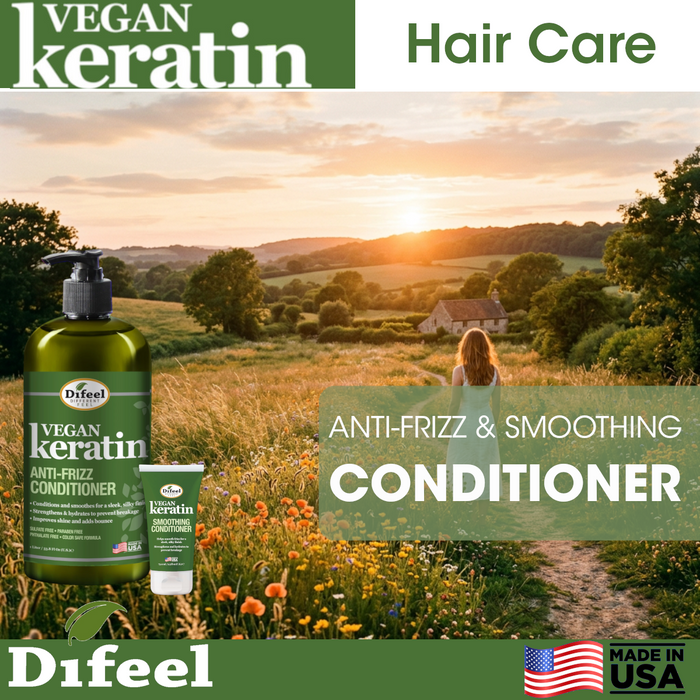 Difeel Vegan Keratin Anti Frizz Conditioner - Travel Size 2.5 oz.