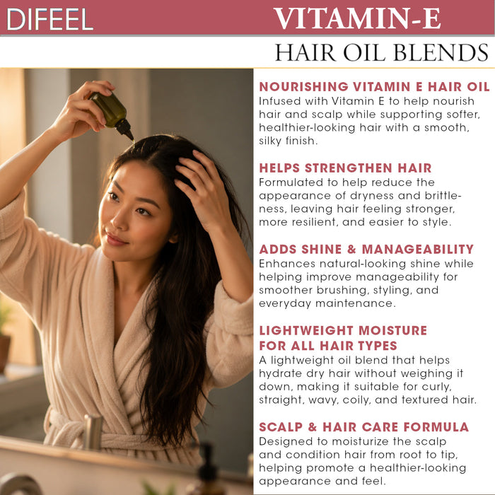 Difeel Vitamin E Hair Oil Blend 7.1 oz. - Deluxe 2-PC Gift Set