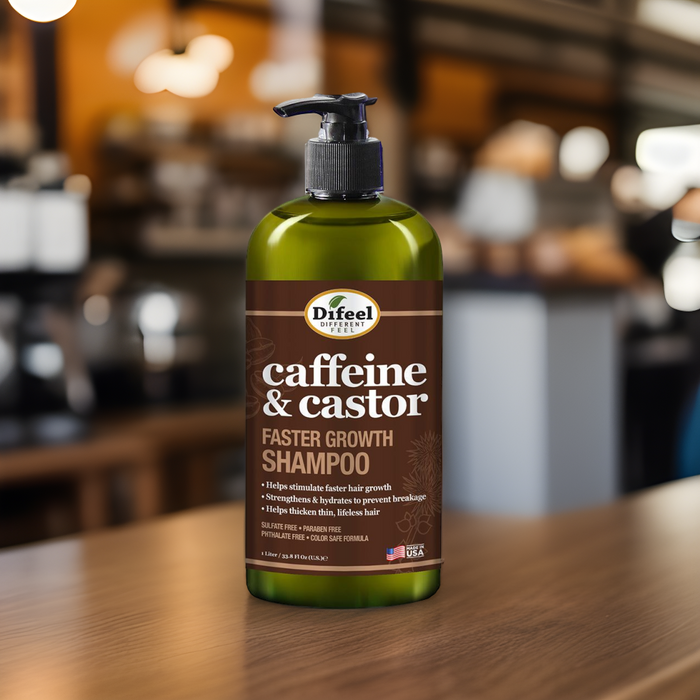 Difeel Caffeine & Castor Shampoo for Faster Hair Growth 33.8 oz.