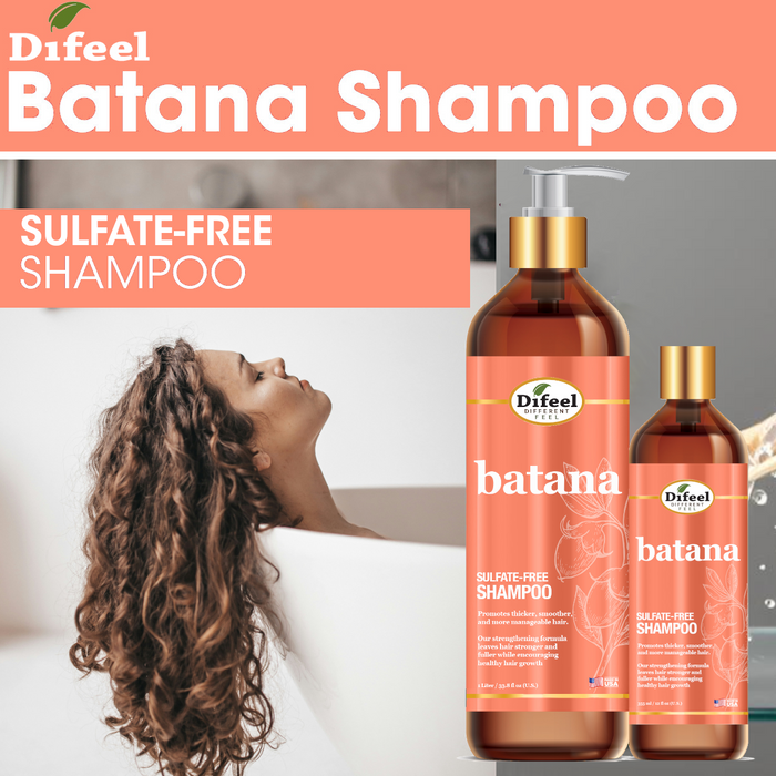 Difeel Batana Shampoo 12 Ounces - Sulfate Free Shampoo