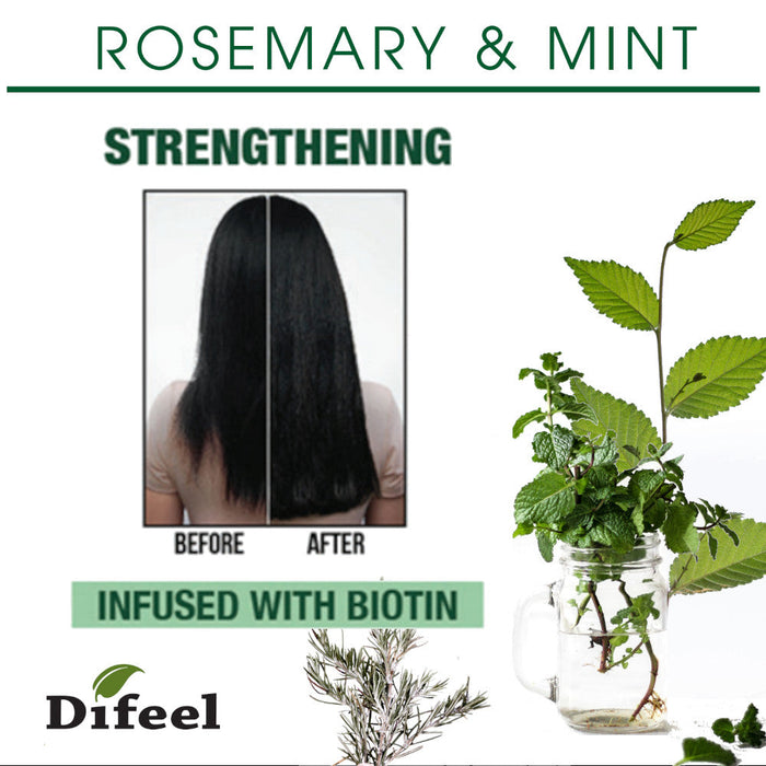 Difeel Rosemary and Mint Hair Strengthening Conditioner with Biotin 12 oz.