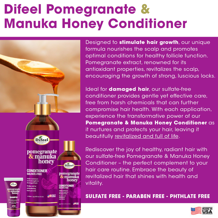 Difeel Pomegranate & Manuka Honey Sulfate-Free Conditioner 12 oz.