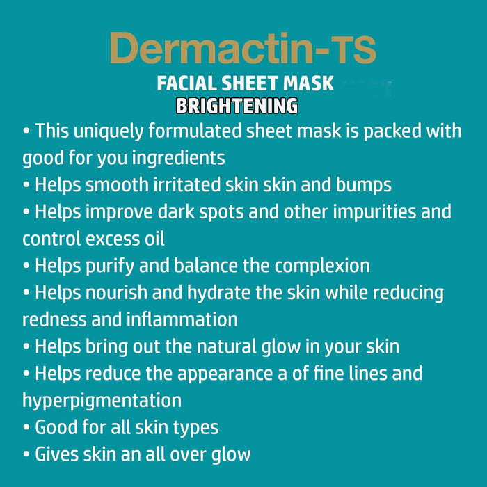 Dermactin 4 Piece Facial Brightening Sheet Mask