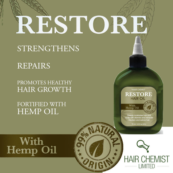 Hair Chemist Solutions Restore with Hemp Oil Hair Mask 1 oz. with Bonus Hair Oil Packet