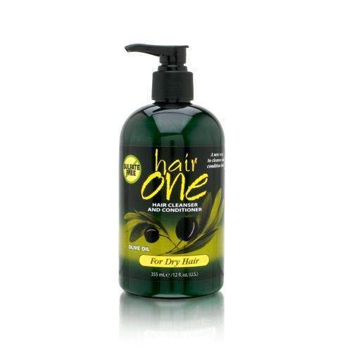Hair One Cleanser & Conditioner W/ Olive Oil For Dry Hair 12 oz.