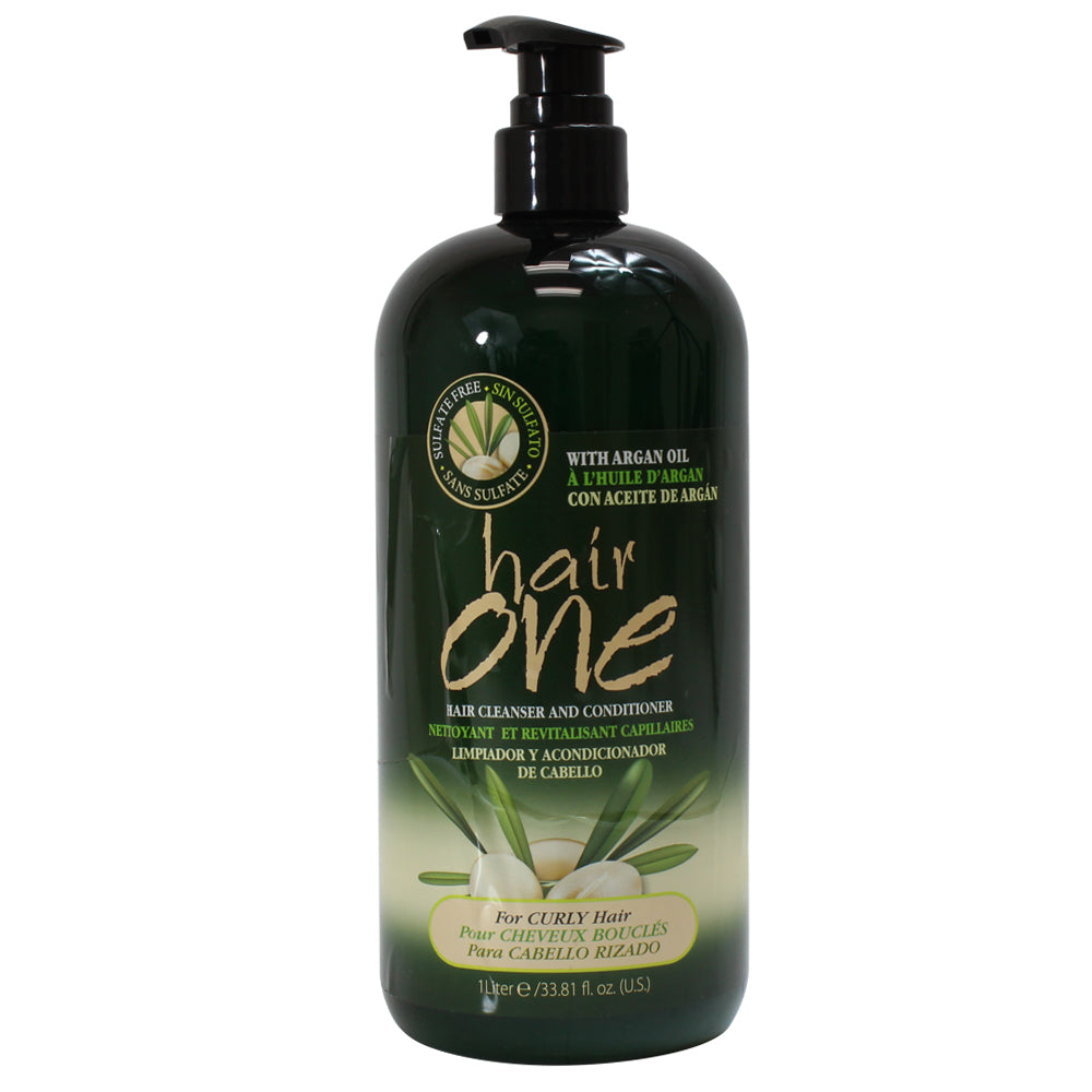 Hair One Sulfate Free Conditioner Cleanser w/ Argan Oil for Curly Hair 33.8 oz.