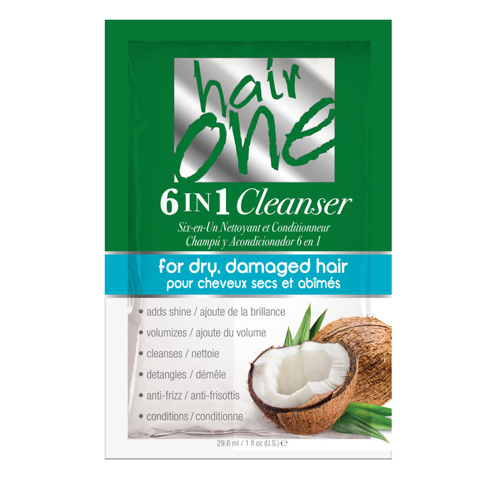Hair One 6 In 1 Cleanser with Coconut Oil For Dry And Damaged Hair Packet