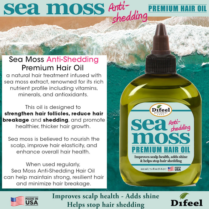 Difeel Sea Moss Anti-Shedding Premium Hair Oil 7.1 oz.