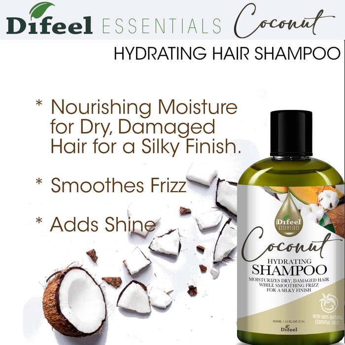 Difeel Essentials Hydrating Coconut - Shampoo 12 oz.