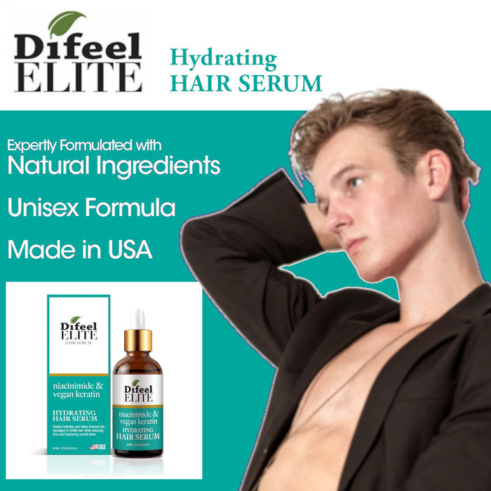 Difeel Elite Niacinamide + Vegan Keratin Hydrating Hair Serum 2 oz.