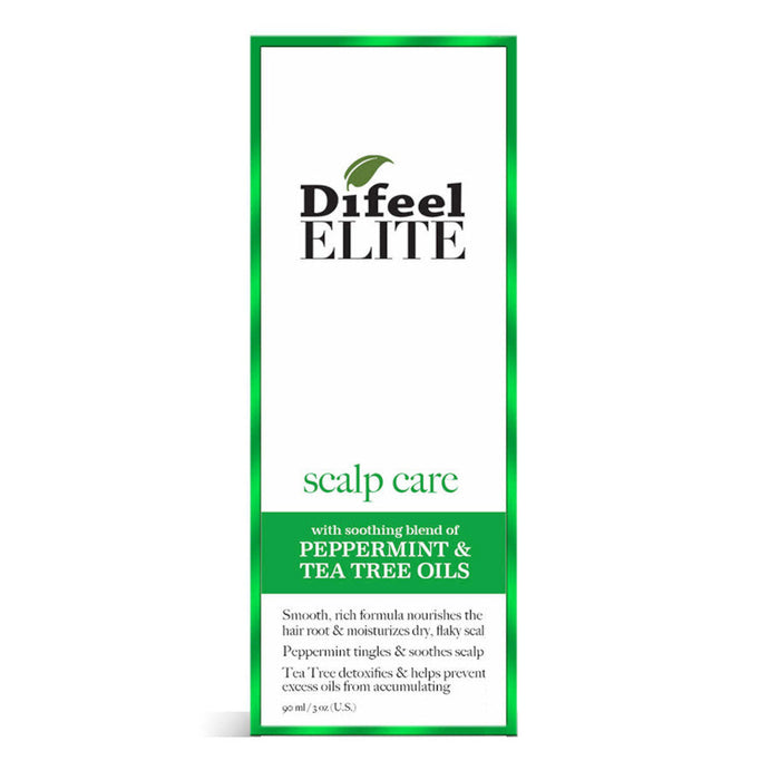 Difeel Elite Scalp Care with Peppermint & Tea Tree Oil Hair Scalp Treatment for Dry, Flaky Scalp 3 oz. -Tea Tree Hair and Scalp Treatment with Peppermint