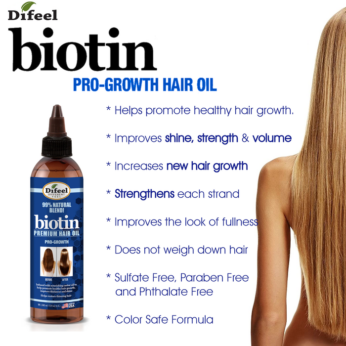 Difeel Biotin Pro Growth Premium Hair Oil 8 oz.