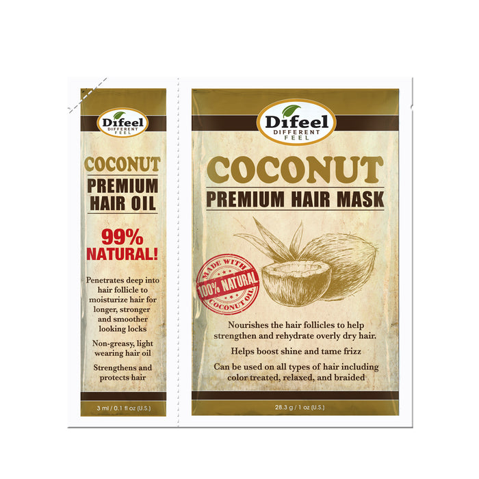 Difeel Natural Premium Hair Coconut Oil (3ml) & Mask (1oz)