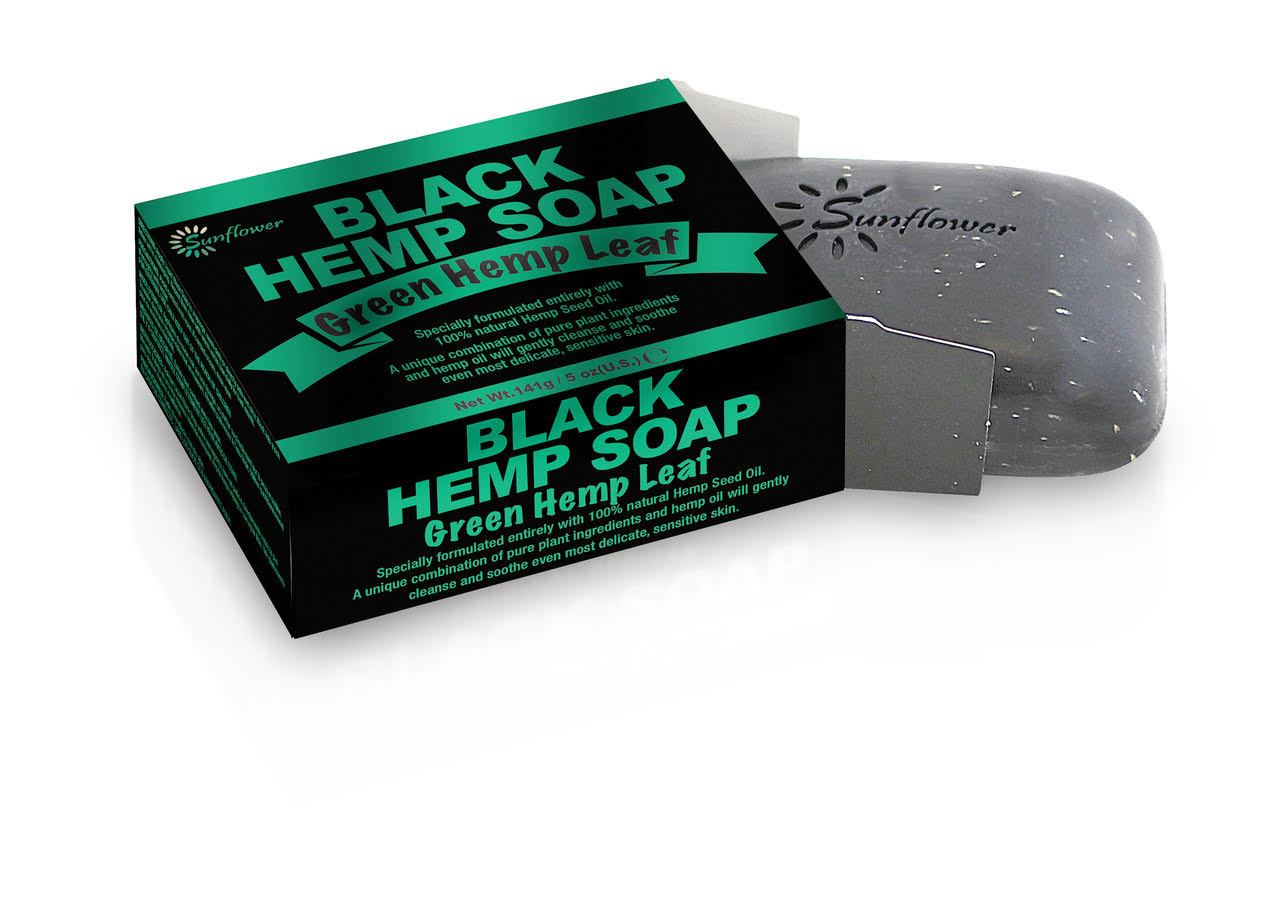 Difeel Black Hemp Soap - Green Hemp Leaf