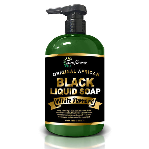 Difeel Liquid African Black Soap - White Diamond 12 ounce
