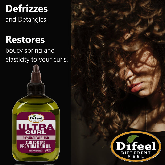 Difeel 99% Natural Ultra Curl Premium Hair Oil - Curl Boosting Hair Oil 7.1 oz.