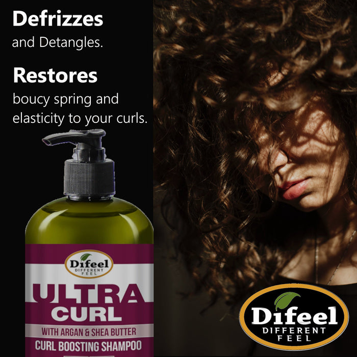 Difeel Ultra Curl with Argan & Shea Butter - Curl Boosting Shampoo 33.8 oz.