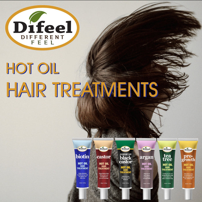 Difeel Hot Oil Hair Treatment with Castor Oil 1.5 oz.
