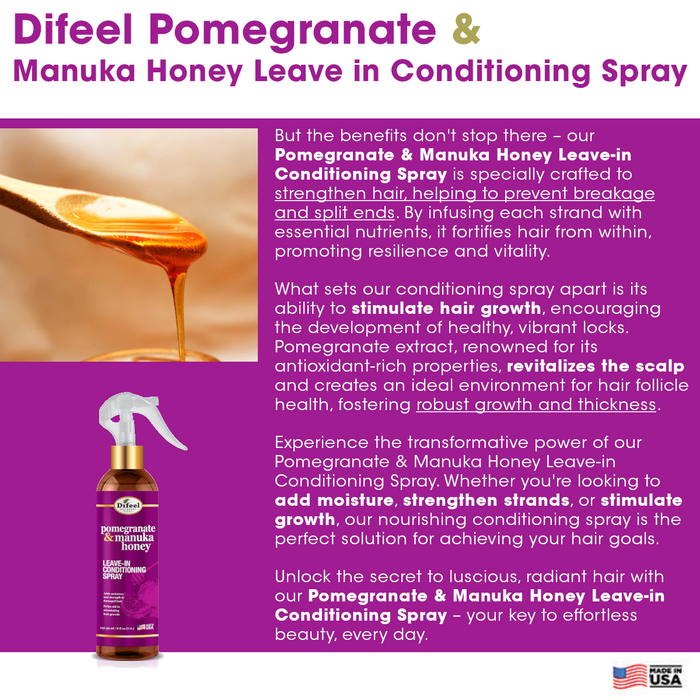 Difeel Pomegranate & Manuka Honey Leave-in Conditioning Spray 8 oz.