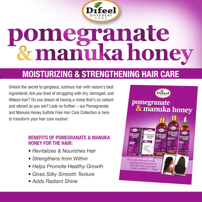 Difeel Pomegranate & Manuka Honey Premium Hair Oil 7.1 oz.